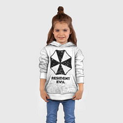 Толстовка-худи детская Resident Evil с потертостями на светлом фоне, цвет: 3D-белый — фото 2