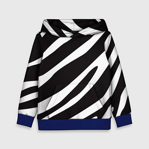 Детская толстовка Анималистичный рисунок зебра / 3D-Синий – фото 1
