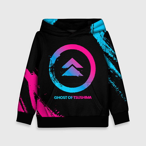 Детская толстовка Ghost of Tsushima Neon Gradient / 3D-Черный – фото 1