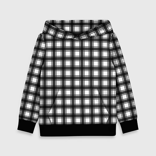 Детская толстовка Black and white trendy checkered pattern / 3D-Черный – фото 1