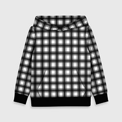 Толстовка-худи детская Black and white trendy checkered pattern, цвет: 3D-черный