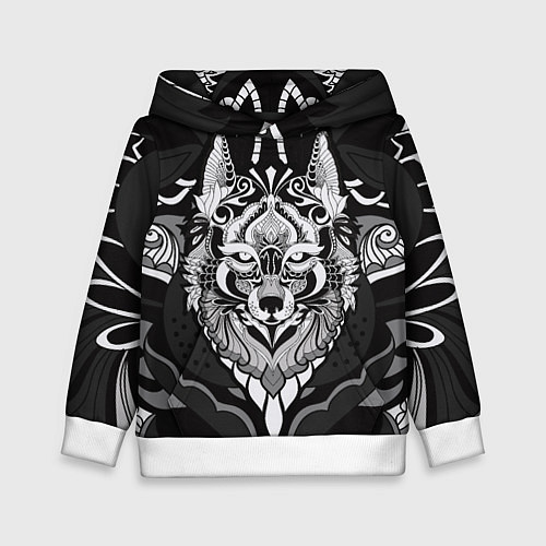 Детская толстовка Черно-белый волк / 3D-Белый – фото 1