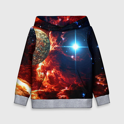 Детская толстовка Яркая звезда в космическом пространстве / 3D-Меланж – фото 1