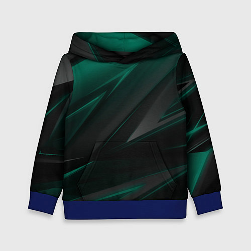 Детская толстовка Бирюзовый черный фон / 3D-Синий – фото 1