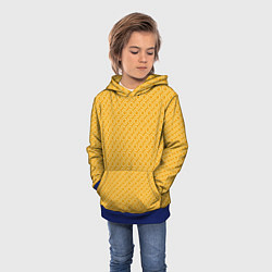 Толстовка-худи детская Волнистые желтые узоры, цвет: 3D-синий — фото 2