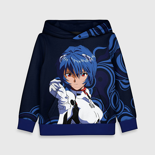 Детская толстовка Рей Аянами - холодная девочка / 3D-Синий – фото 1