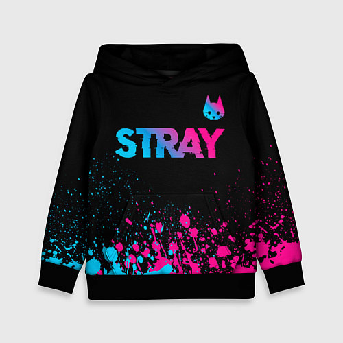 Детская толстовка Stray - neon gradient logo / 3D-Черный – фото 1