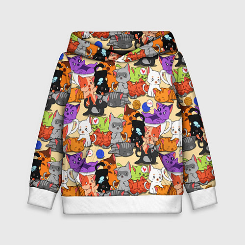 Детская толстовка Котики-такие котики / 3D-Белый – фото 1