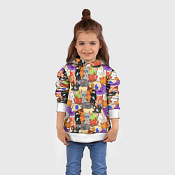 Толстовка-худи детская Котики-такие котики, цвет: 3D-белый — фото 2