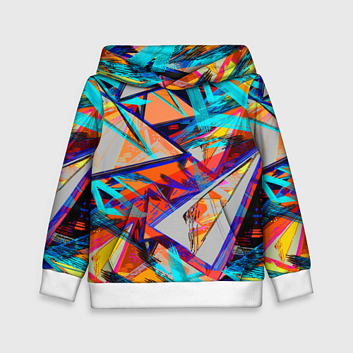 Детская толстовка Яркий неоновый абстрактный узор / 3D-Белый – фото 1