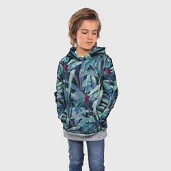 Толстовка-худи детская Фиолетовые Банановые Джунгли, цвет: 3D-меланж — фото 2