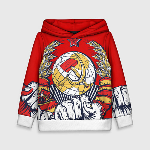 Детская толстовка СССР серп и молот герб / 3D-Белый – фото 1