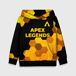 Толстовка-худи детская Apex Legends - gold gradient: символ сверху, цвет: 3D-черный