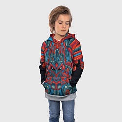 Толстовка-худи детская Робот-монстр, цвет: 3D-меланж — фото 2