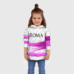 Толстовка-худи детская Roma pro football: символ сверху, цвет: 3D-белый — фото 2