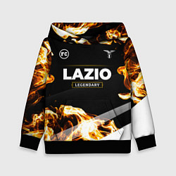 Толстовка-худи детская Lazio legendary sport fire, цвет: 3D-черный