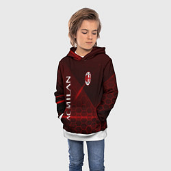 Толстовка-худи детская Ac milan Соты, цвет: 3D-белый — фото 2