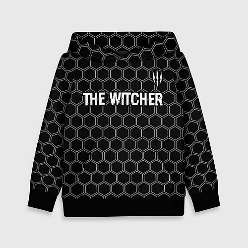 Детская толстовка The Witcher glitch на темном фоне: символ сверху / 3D-Черный – фото 1
