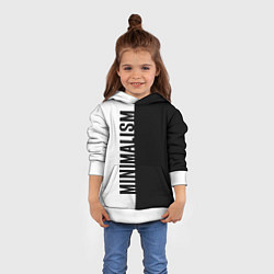 Толстовка-худи детская MINIMALISM - BLACK AND WHITE, цвет: 3D-белый — фото 2