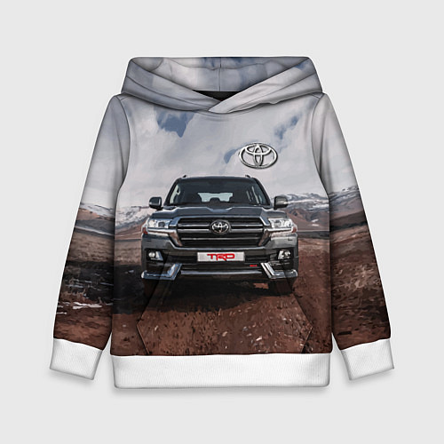 Детская толстовка Toyota Land Cruiser in the mountains / 3D-Белый – фото 1