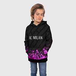 Толстовка-худи детская AC Milan pro football: символ сверху, цвет: 3D-черный — фото 2