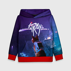 Толстовка-худи детская Stray кот неон, цвет: 3D-красный