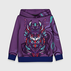 Толстовка-худи детская Японский стиль- узорная маска, цвет: 3D-синий