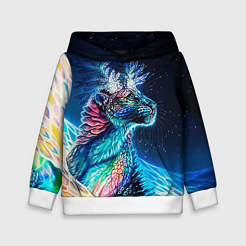 Детская толстовка Неоновый сказочный леопард / 3D-Белый – фото 1