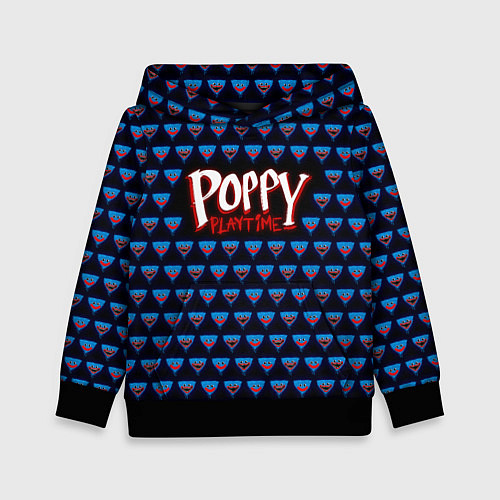 Детская толстовка Poppy Playtime - Huggy Wuggy Pattern / 3D-Черный – фото 1