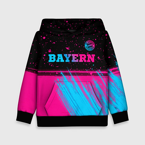 Детская толстовка Bayern - neon gradient: символ сверху / 3D-Черный – фото 1