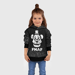 Толстовка-худи детская FNAF с потертостями на темном фоне, цвет: 3D-черный — фото 2