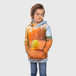 Толстовка-худи детская Теннис - рассвет, цвет: 3D-меланж — фото 2