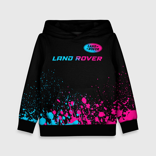 Детская толстовка Land Rover - neon gradient: символ сверху / 3D-Черный – фото 1