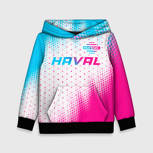 Детская толстовка Haval neon gradient style: символ сверху / 3D-Черный – фото 1