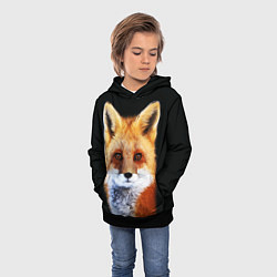 Толстовка-худи детская Лиса рыжулька, цвет: 3D-черный — фото 2