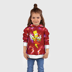 Толстовка-худи детская Барт Симпсон стреляет из лука в сердце, цвет: 3D-белый — фото 2