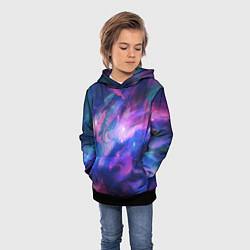 Толстовка-худи детская Космическое туманное сияние, цвет: 3D-черный — фото 2