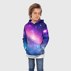 Толстовка-худи детская Космическая воронка, цвет: 3D-белый — фото 2
