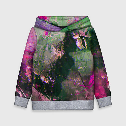 Детская толстовка Абстрактные краски и силуэты / 3D-Меланж – фото 1