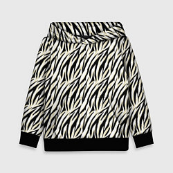 Толстовка-худи детская Тигровый полосатый узор-черные, бежевые полосы на, цвет: 3D-черный