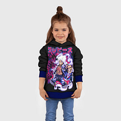 Толстовка-худи детская Луффи 5 гир - One Piece, цвет: 3D-синий — фото 2