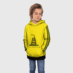 Толстовка-худи детская Dont tread on me или Гадзденская змея, цвет: 3D-черный — фото 2