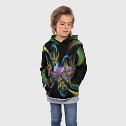 Толстовка-худи детская Необычный абстрактный узор, цвет: 3D-меланж — фото 2