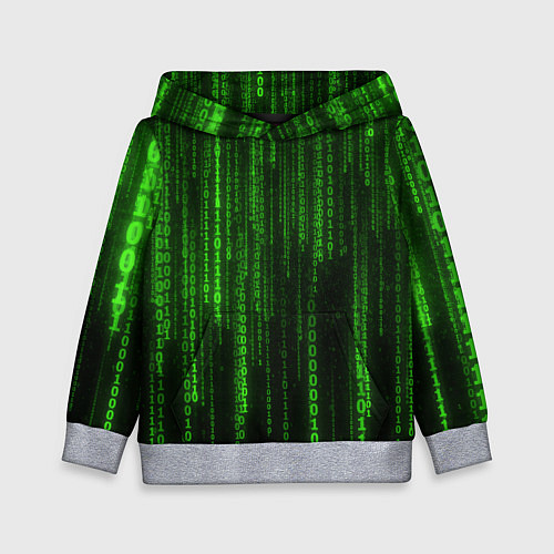 Детская толстовка Двоичный код зеленый / 3D-Меланж – фото 1