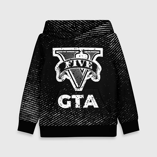 Детская толстовка GTA с потертостями на темном фоне / 3D-Черный – фото 1