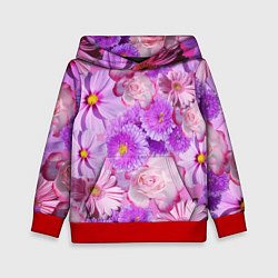 Детская толстовка Фиолетовые и розовые цветы