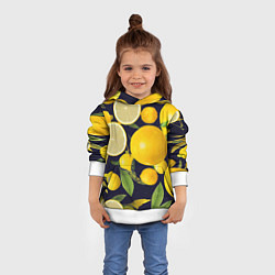 Толстовка-худи детская Лимонные дольки, цвет: 3D-белый — фото 2