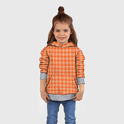 Толстовка-худи детская Цветочки на оранжевом фоне, цвет: 3D-меланж — фото 2