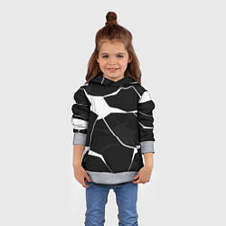 Толстовка-худи детская Черно-белая классика, цвет: 3D-меланж — фото 2