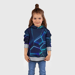 Толстовка-худи детская Перламутровые фигуры, цвет: 3D-меланж — фото 2
